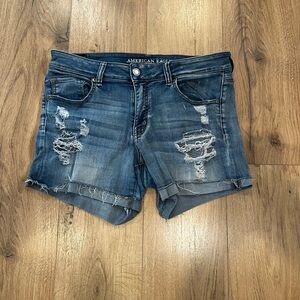 American Eagle Outfitters Distressed Blue Denim Jean Shorts